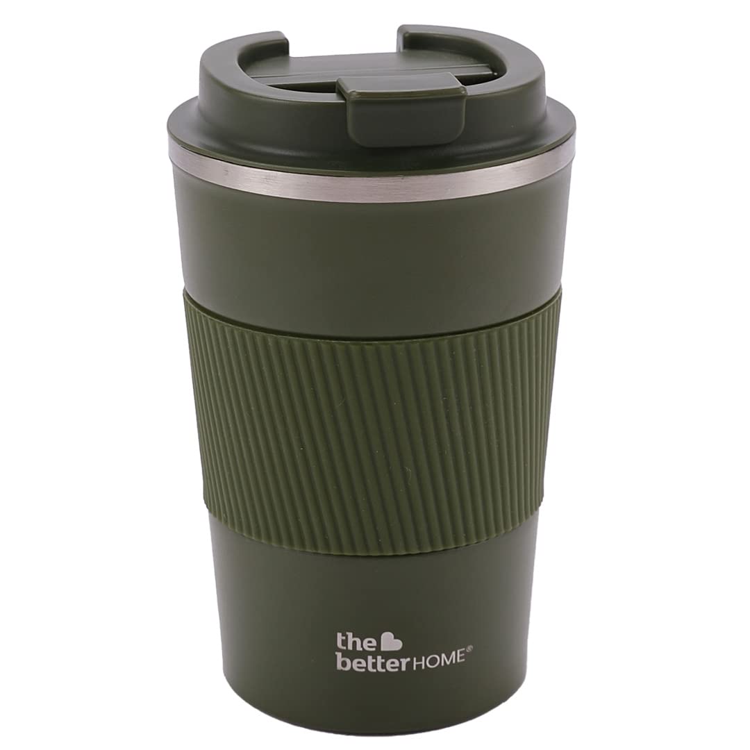 Insulated Coffee Cup Tumbler - Double Walled Stainless Steel, Leakproof & Spillproof | 510 ml | Green