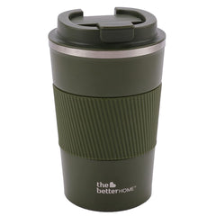 The Better Home Insulated Coffee Mug with Lid | Double Wall Insulated Stainless Steel Mug for Coffee & Tea | Hot and Cold Coffee Tumbler | Durable Coffee Mug with Lid for Home & Office | Green (380ml)