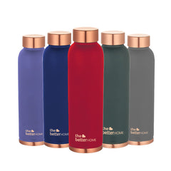 1000 Copper Water Bottle - 900ml | 100% Pure Copper Bottle | BPA Free & Non Toxic Water Bottle with Anti Oxidant Properties of Copper | Maroon (Pack of 10)