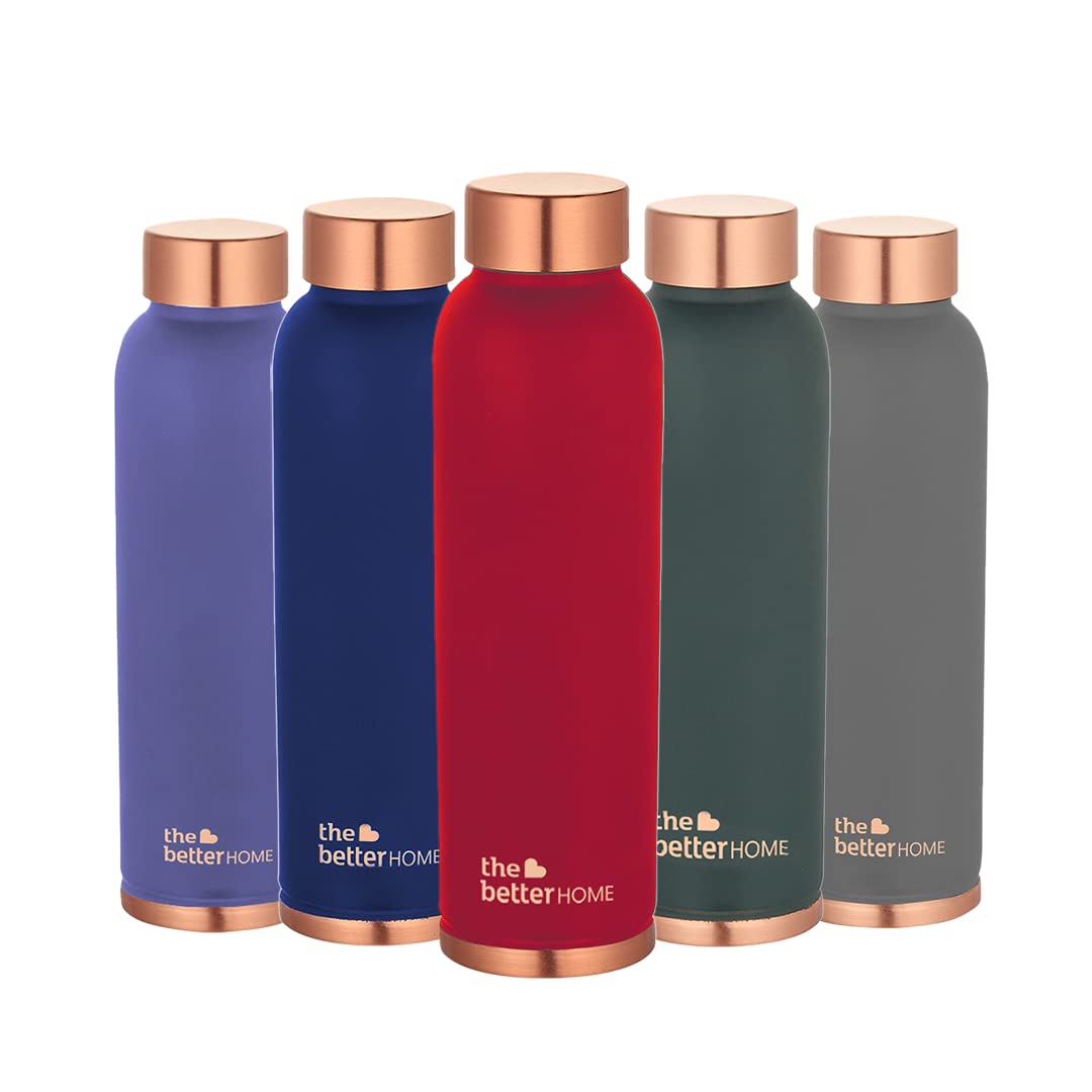 Combo: Copper Water Bottles - BPA Free, Leak Proof | 20 pcs | 1 Litre Capacity | Maroon Color