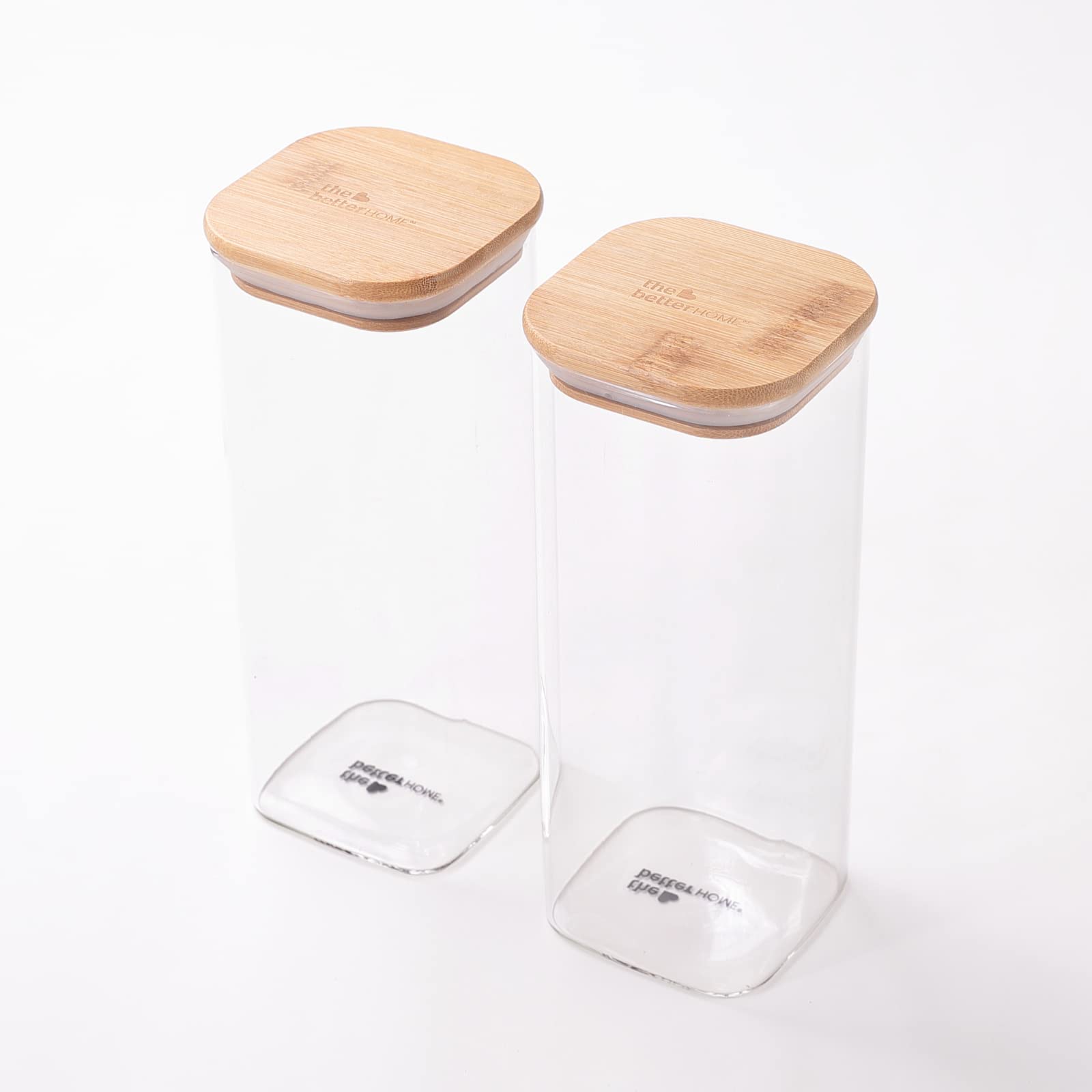 Rectangular Borosilicate Glass Jar for Kitchen Storage | Kitchen Container Set and Storage Box, Glass Containers with Lid | Pack of 2 (1000ml)