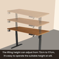 The Better Home Electric Standing Computer Desk Adjustable Height Table | Ergonomic Design, Personalized Workspace, Smart Controls, Sturdy Construction, Cable Management.