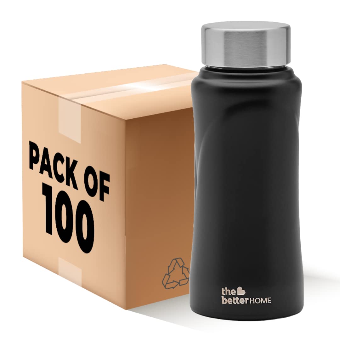 Pack of 100: Stainless Steel Water Bottle - Rust Proof, Lightweight, Durable | 500ml | Silver