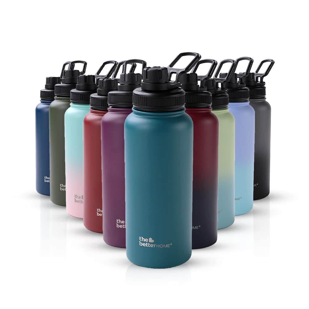 Insulated Water Bottle - Double Wall, Leakproof, Durable | 1 Litre | Teal | Ideal for Home, Gym, Office