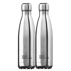 The Better Home Pack of 2 1000 ml Each Thermosteel Bottle | Doubled Wall 304 SS | Stays Hot For 18 Hrs & Cold For 24 Hrs | Rustproof & Leakproof | Insulated Water Bottles for Office, Camping, Travel