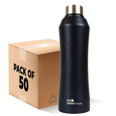 Stainless Steel Water Bottle 1 Litre | Non-Toxic & BPA Free Water Bottles 1+ Litre | Rust-Proof, Lightweight, Leak-Proof & Durable Steel Bottle For Home, Office & School (Pack of 50)
