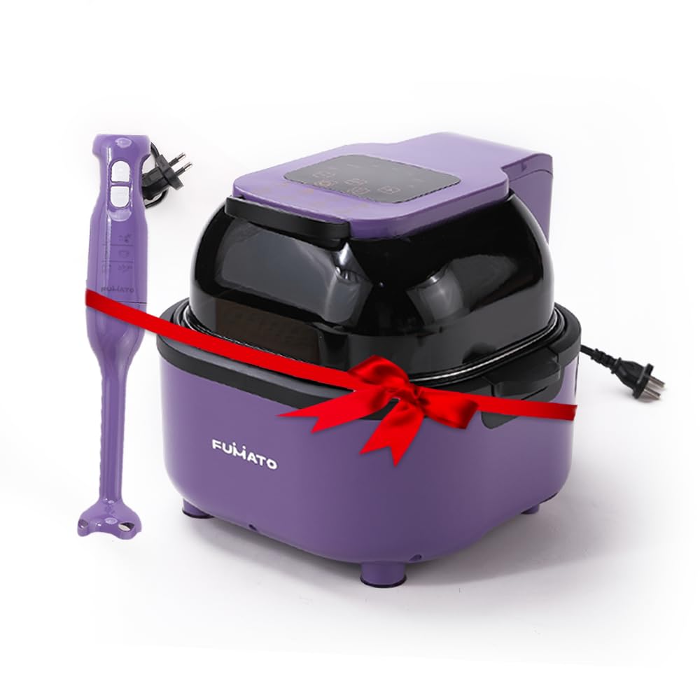 Combo: Easy Peek Through Air Fryer & Electric Kettle - 1.8L | Housewarming Gifts | Purple | 1 Year Warranty