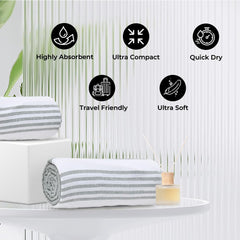 The Better Home 100% Cotton Turkish Bath Towel | Quick Drying Cotton Towel | Light Weight, Soft & Absorbent Turkish Towel (Pack of 4, Grey)