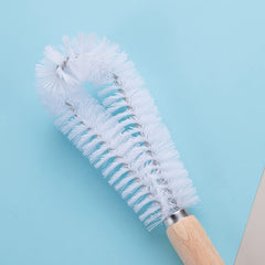 Glass and Bottle Cleaning Brush | Normal and Baby Bottle Cleaner Brush | Sleek Wooden Handle & Ultra Soft Bristles