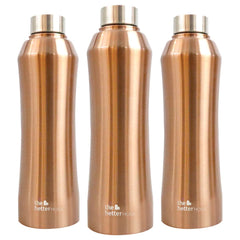 Stainless Steel Water Bottle 1 Litre | Non-Toxic & BPA Free Water Bottles 1+ Litre | Rust-Proof, Lightweight, Leak-Proof & Durable Steel Bottle For Home, Office & School… (Pack of 3)
