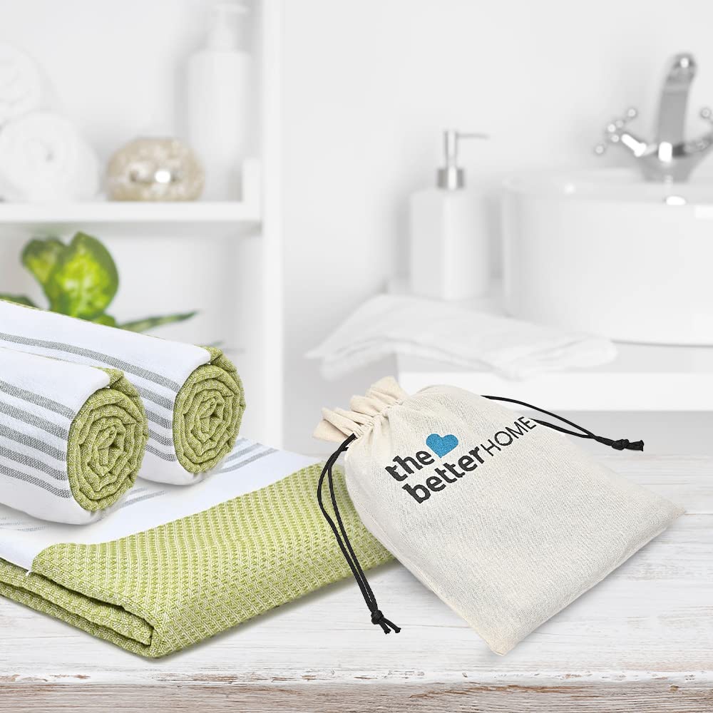 Combo: Cotton Bath Towels with Anti-Odour, Quick Dry | Hair Drying Towel for Women | 150cm x 75cm | Green