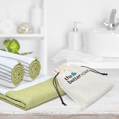 100% Cotton Turkish Bath Towel | Quick Drying Cotton Towel | Light Weight, Soft & Absorbent Turkish Towel (Pack of 1, Green)