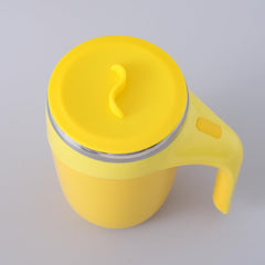 The Better Home Anti-Fall Coffee Travel Mug with Suction Bottom | 500ml | Stainless Steel | Leakproof | Coffee Mug with Lid and Handle | Perfect for Travel, Home and Office (Yellow)