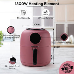 The Better Home Fumato's Kitchen and Appliance Combo| Air Fryer + Air Tight Glass Jars Pack of 9|Food Grade Material| Ultimate Utility Combo for Home| Pink Blue