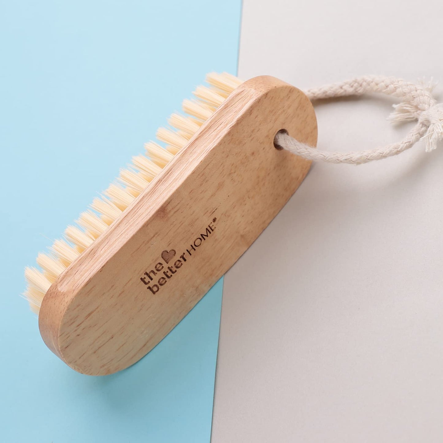 Sneaker Cleaner Wooden Shoe Brush | Loop for Hanging | Soft Washable Bristles | For Leather Shoes | White