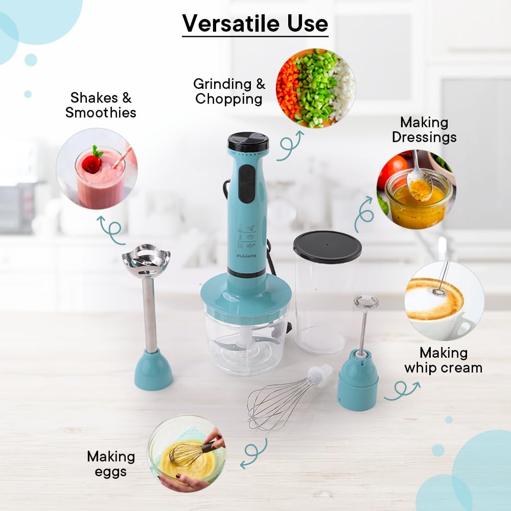 The Better Home Fumato's Kitchen and Appliance Combo| Hand blender with Air Tight Conatiner Set (680+410ml)|Food Grade Material| Ultimate Utility Combo for Home| Light Blue