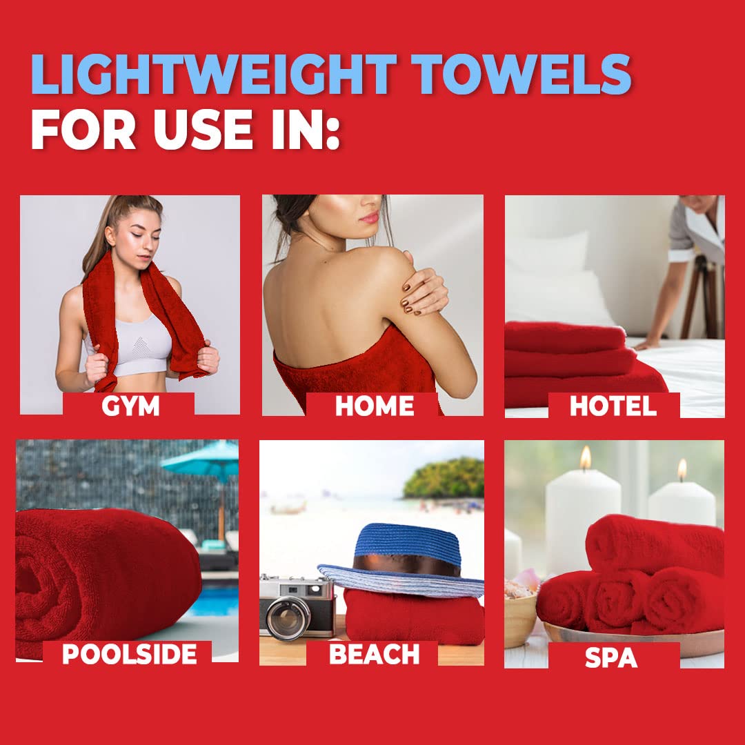 The Better Home Bamboo Bath Towel for Men & Women | 450GSM Bamboo Towel | Ultra Soft, Hyper Absorbent & Anti Odour Bathing Towel | 27x54 inches (Pack of 1, Red)