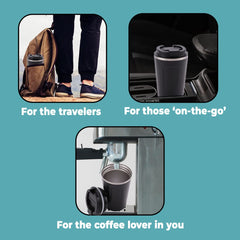 The Better Home 380 ml Insulated Coffee Cup Tumbler | Double Walled 304 Stainless Steel | Leakproof | Spillproof Silicone Rim | 6 hrs hot & Cold | BPA Free | Perfect for Travel, Home & Office | Black