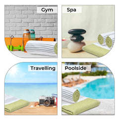 The Better Home 100% Cotton Turkish Bath Towel | Quick Drying Cotton Towel | Light Weight, Soft & Absorbent Turkish Towel (Pack of 3, Green)
