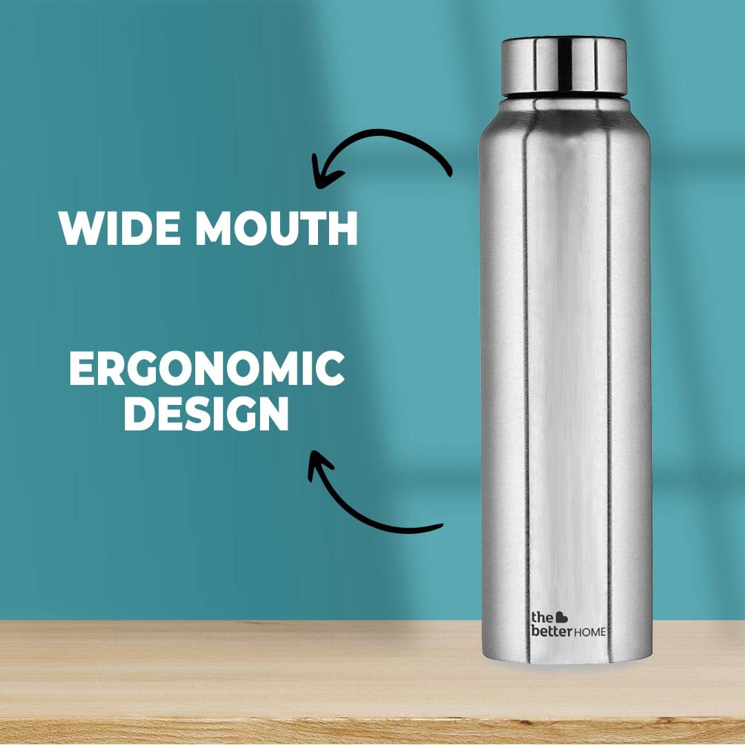 Pack of 20: Stainless Steel Water Bottles - Rust-Proof, Lightweight, Leak-Proof | Eco-Friendly | 1 Litre | Silver