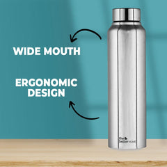 1000 Stainless Steel Water Bottle 1 Litre - Silver (Pack of 20) | Rust-Proof, Lightweight, Leak-Proof & Durable | Eco-Friendly, Non-Toxic & BPA Free Water Bottles 1+ Litre
