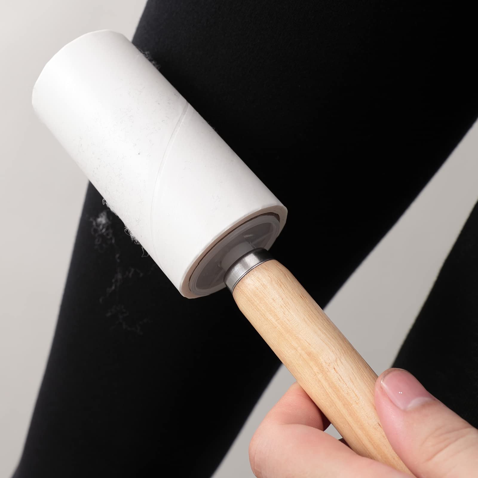 Lint Roller for Clothes | Wooden Lint Remover for Clothes | Reusable Easy Tear Sheets | 60 Sheets Per Roll (Pack of 2 + 3 Rolls)