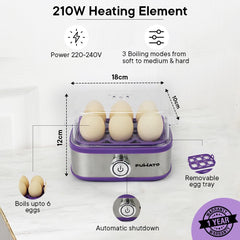 The Better Home FUMATO Anniversary, Wedding Gifts for Couples- Non Stick Sandwich Maker + 2 in 1 Egg Boiler & Poacher | House Warming Gift for New Home | 1 Year Warranty (Purple)