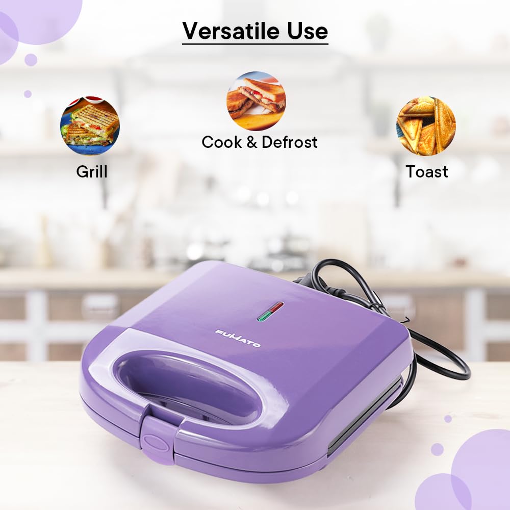 The Better Home Fumato Kitchen Essential Pair|SandwichMaker & HandBlender| Grill, Blend and Make| Perfect Gifting Kit | Colour Coordinated Sets | 1 year Warranty (Purple Haze)