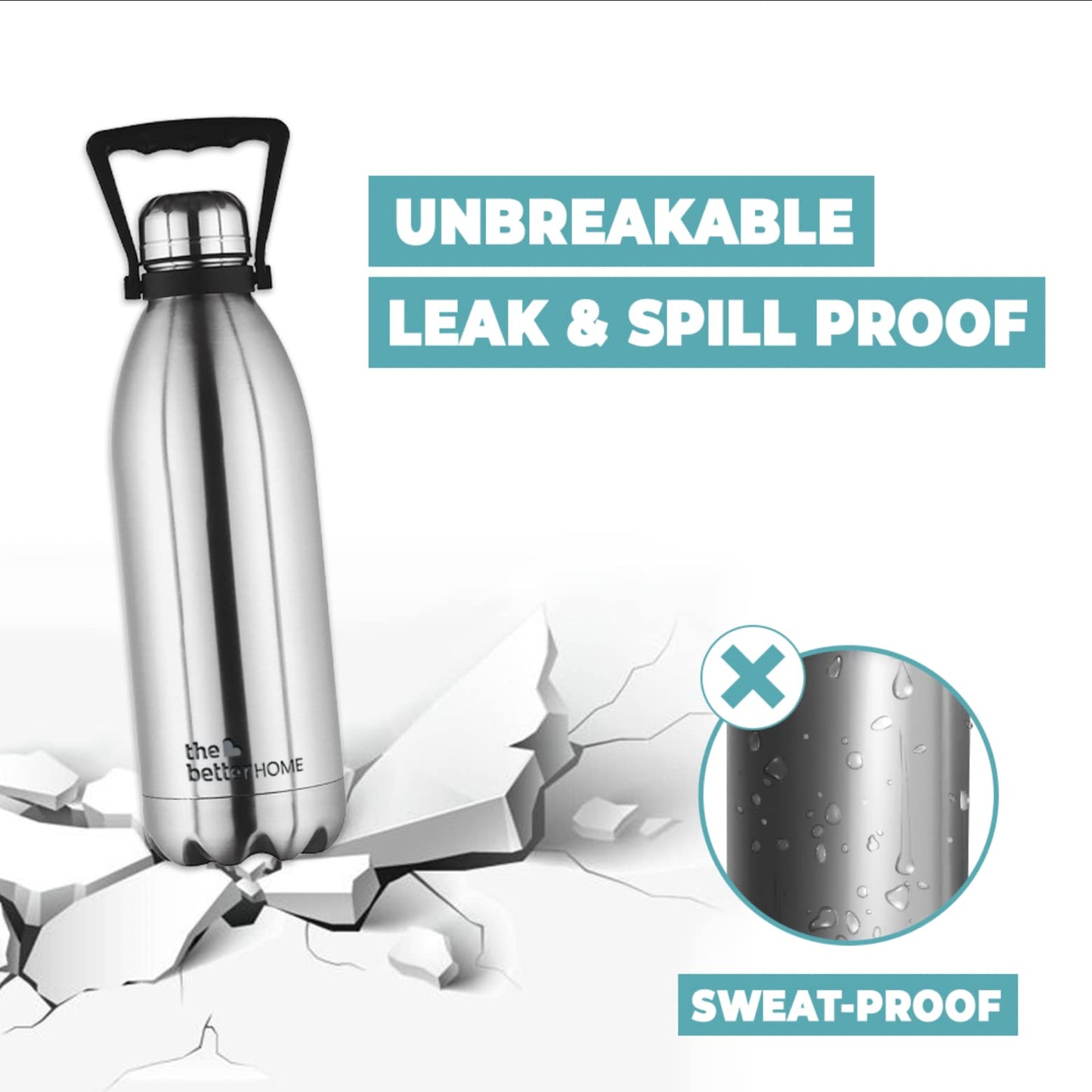 The Better Home Insulated Stainless Steel Water Bottle 1.9 litre | Stays Hot for 18 hrs & Cold for 24 hrs | Double Wall Insulated Flask | Non Toxic, BPA Free, Eco Friendly | Ultra Durable & Rust-Free