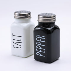 The Better Home Glass Salt and Pepper Shaker Set | Pack of 2 Shaker | White and Black | Glass | Salt and Pepper Dispenser Sprinkler Bottle