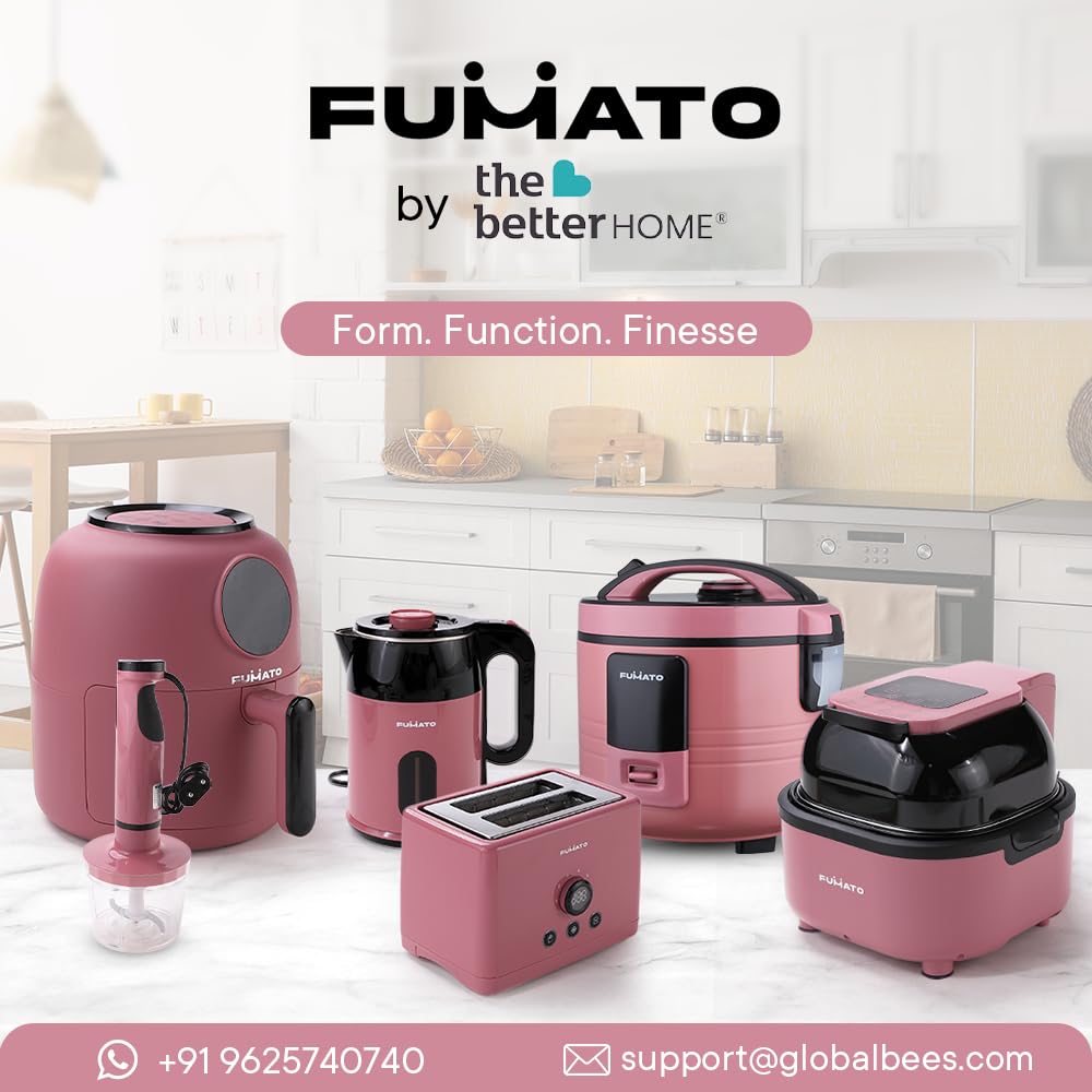 Combo: Easy Peek Through Air Fryer & 1.8L Electric Kettle | Housewarming Gifts | Cherry Pink