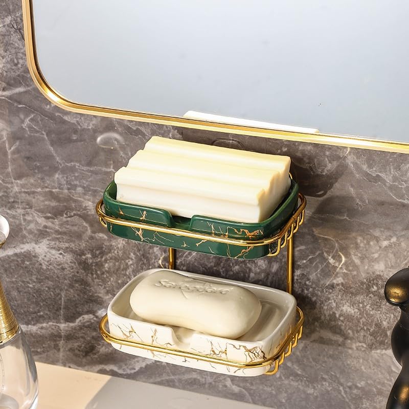 The Better Home Ceramic Soap Case,Soap Dish Tray | Bath Accessories for Bath, Tub or Wash Basin |Green