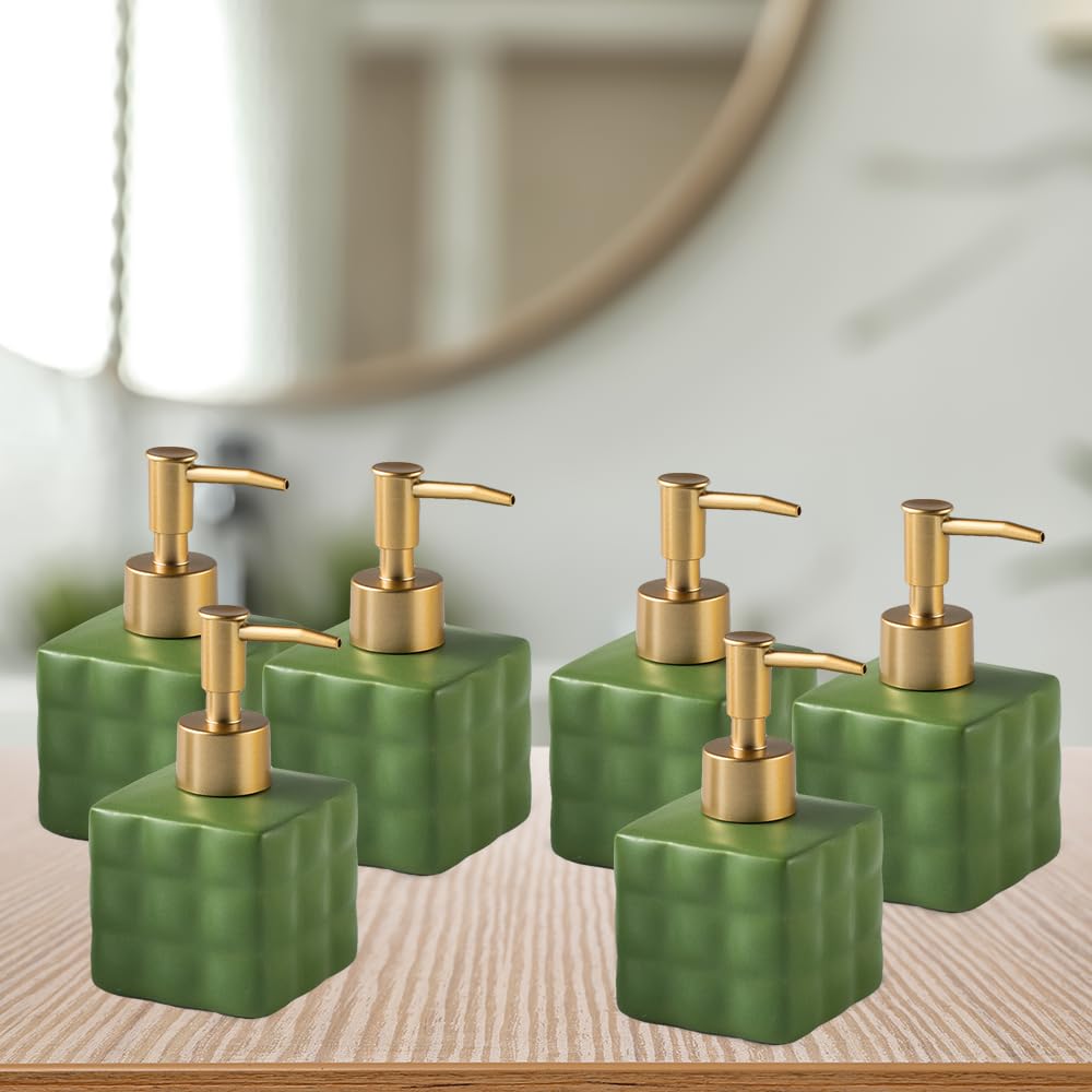 The Better Home Ceramic Soap Dispenser 220ML (6Pcs) Soap Dispenser for Bathroom | Soap Dispenser Set | Soap Dispenser for Kitchen | Hand Soap Dispenser | Soap Dispenser for Wash Basin