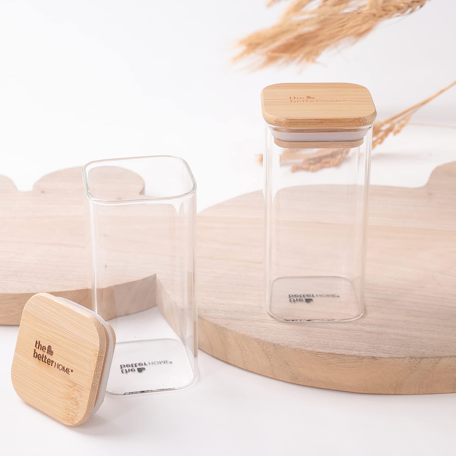 The Better Home Borosilicate Rectangular Glass Jar for Kitchen Storage