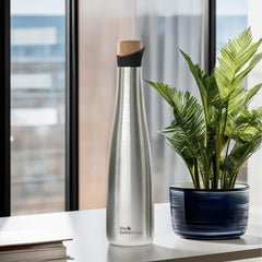 The Better Home Insulated Cork Water Bottle|Hot & Cold Water Bottle 750 Ml -Wine |Easy Pour| Bottle for Fridge/School/Outdoor/Gym/Home/Office/Boys/Girls/Kids, Leak Proof (Pack of 1, Silver)