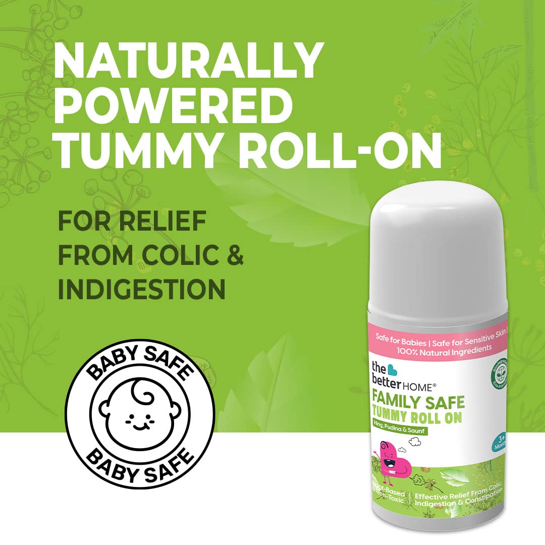 Tummy Roll On for Baby Colic Relief and Digestion 100ml | 100% Natural | Benefits of Hing, Pudina & Saunf | For Kids & New Born Babies