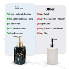 The Better Home 300ml Dispenser Bottle - Black (Set of 3) | Ceramic Liquid Dispenser for Kitchen, Wash-Basin, and Bathroom | Ideal for Shampoo, Hand Wash, Sanitizer, Lotion, and More