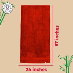 Bamboo Bath Towel for Men & Women | 450GSM Bamboo Towel | Ultra Soft, Hyper Absorbent & Anti Odour Bathing Towel | 27x54 inches (Pack of 2, Red + Royal Blue)