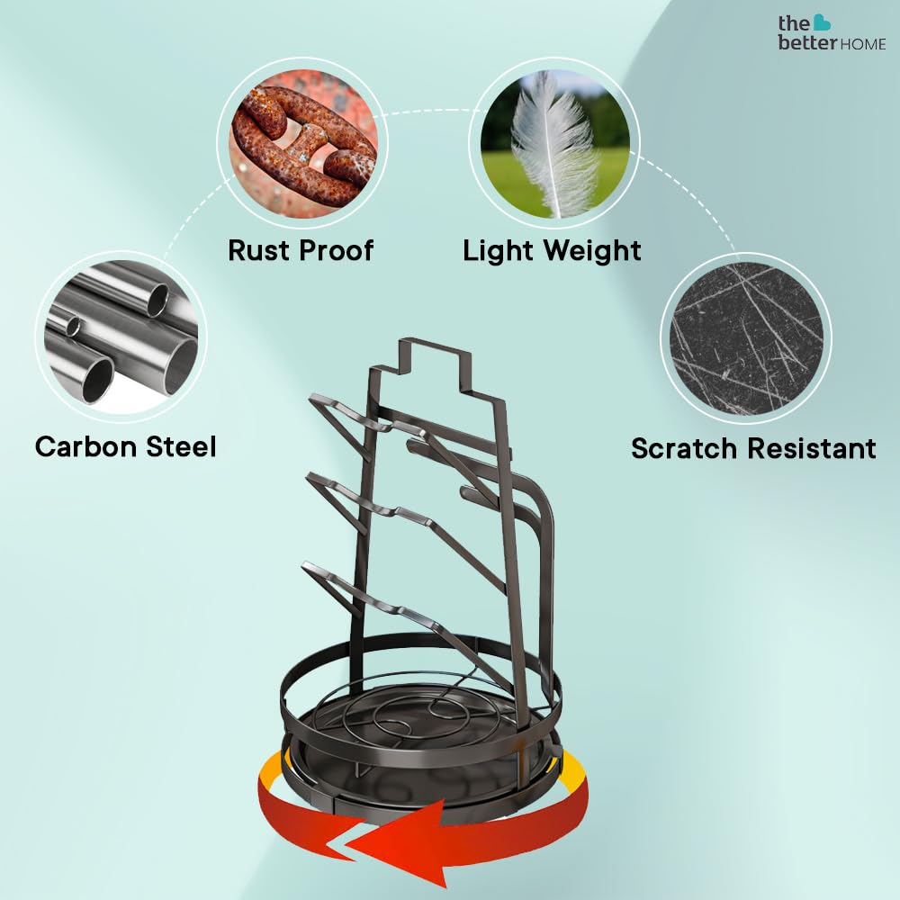 The Better Home Rotatable Lid Rag Holder | Stackable Kitchen Basket