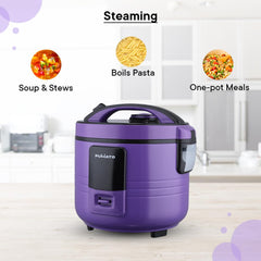 The Better Home FUMATO Cookeasy Automatic 500W Electric Rice Cooker 1.5L | Powerful Heating Element | Multifunctional | Aluminium Trivet | Auto Warm Function | Includes Measuring Cup | 1 Year Warranty (Purple Haze)