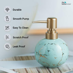 The Better Home 300ml Dispenser Bottle - Blue (Set of 6) | Ceramic Liquid Dispenser for Kitchen, Wash-Basin, and Bathroom | Ideal for Shampoo, Hand Wash, Sanitizer, Lotion, and More