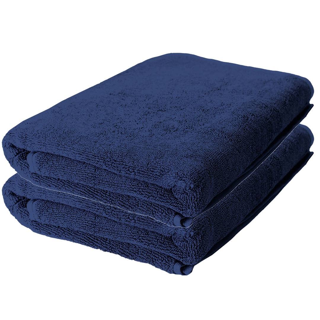 Pack of 2: Bamboo Bath Towels - Ultra Soft, Hyper Absorbent, Anti Odour | 27x54 inches | Blue