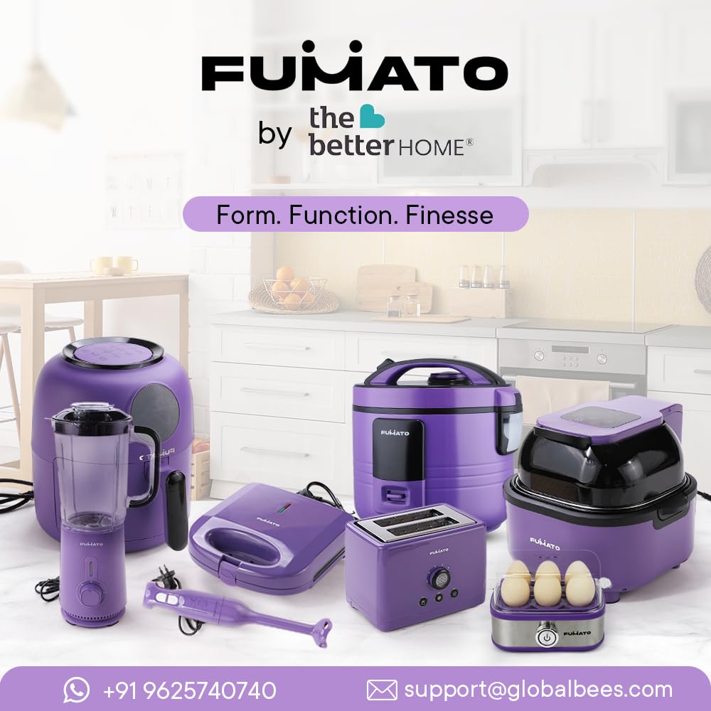 Combo: Easy Peek Through Air Fryer & Electric Kettle - 1.8L | Housewarming Gifts | Purple | 1 Year Warranty