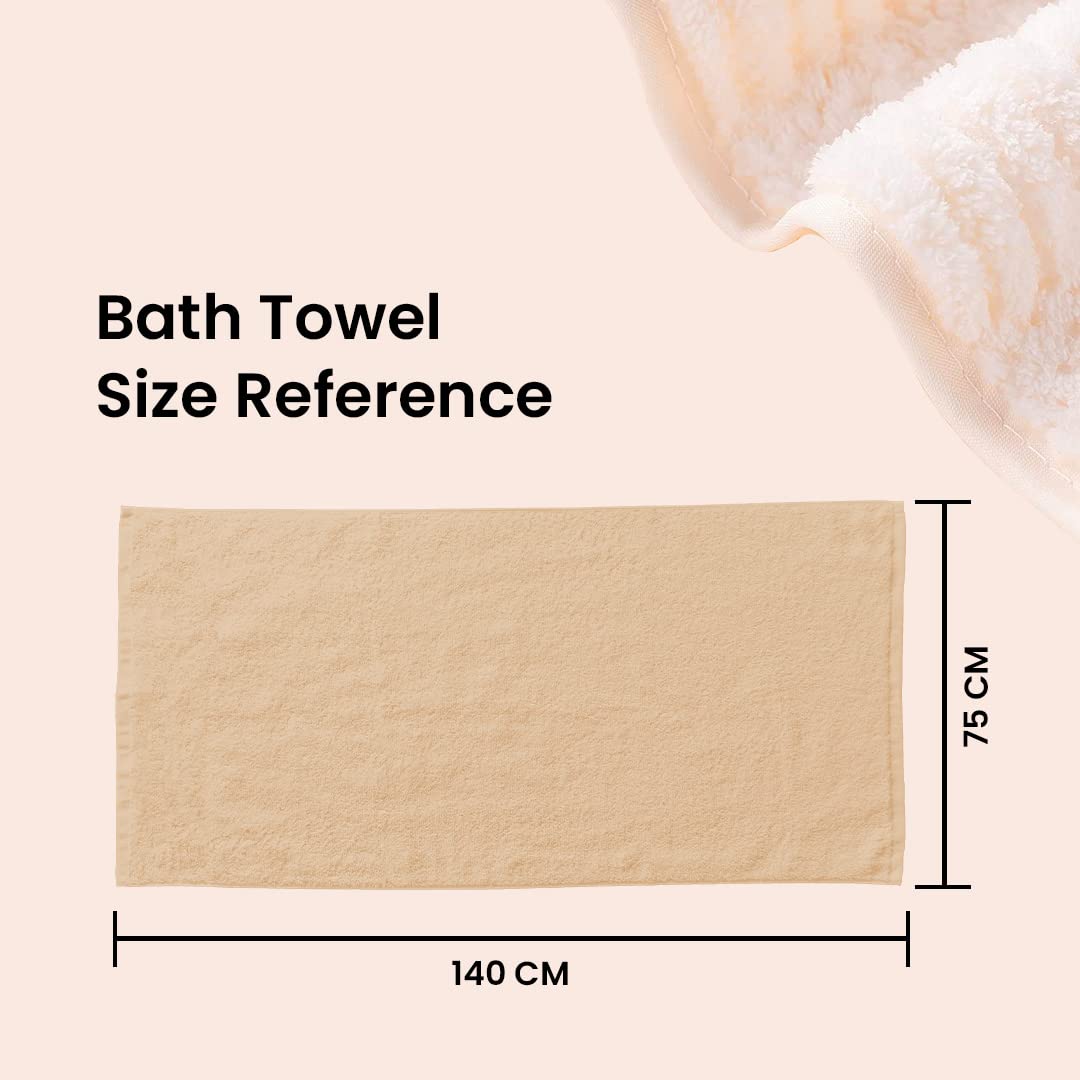 Microfiber Bath Towel for Bath | Soft, Lightweight, Absorbent and Quick Drying Bath Towel for Men & Women | 140cm X 70cm (Pack of 4, Pink+Beige) (Pack of 2, Beige)