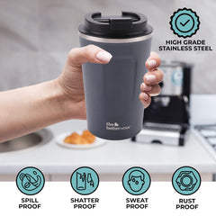 Insulated Coffee Mug (380ml) | Double Wall Insulated Stainless Steel Coffee Mug | Hot and Cold Coffee Tumbler | Durable Coffee Mug with Lid for Home & Office | Blue