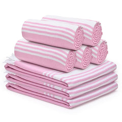 The Better Home 100% Cotton Turkish Bath Towel | Quick Drying Cotton Towel | Light Weight, Soft & Absorbent Turkish Towel (Pack of 8, Pink)