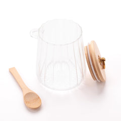 The Better Home Borosilicate Kitchen Containers Set With Wooden Lid And Metal Loop | Multi-Utility, Leakproof, Airtight Storage Jar For Cookies, Snacks, Tea, Coffee | Microwave & Oven Safe | 635 ml