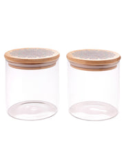 The Better Home Pack of 2 300 ml Each Borosilicate Kitchen Containers Set with Lid | Transparent Air Tight Borosilicate Jar For Kitchen Storage | Glass Jars For Cookies, Snack, Spices, Tea, Coffee
