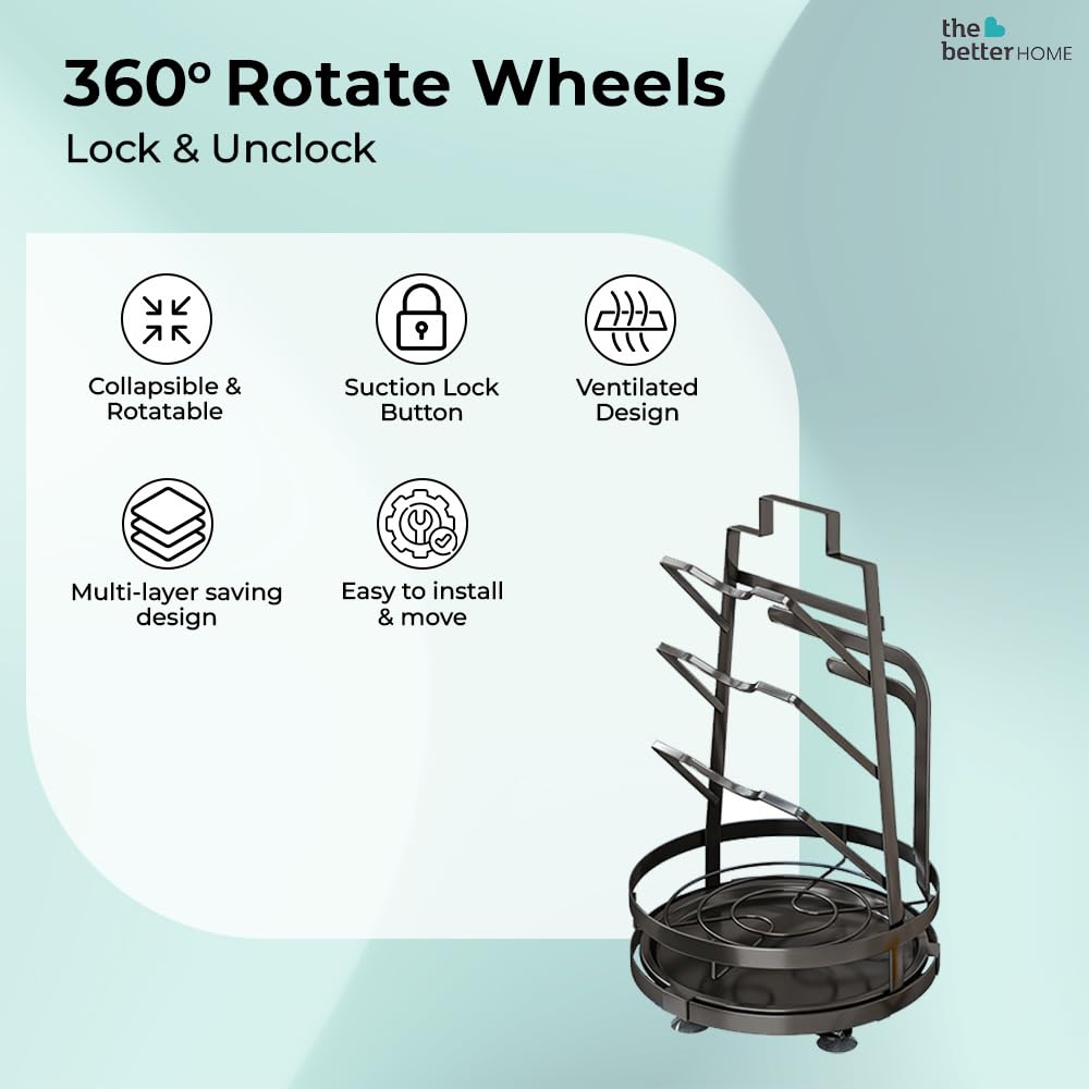 The Better Home Rotatable Lid Rag Holder | Stackable Kitchen Basket