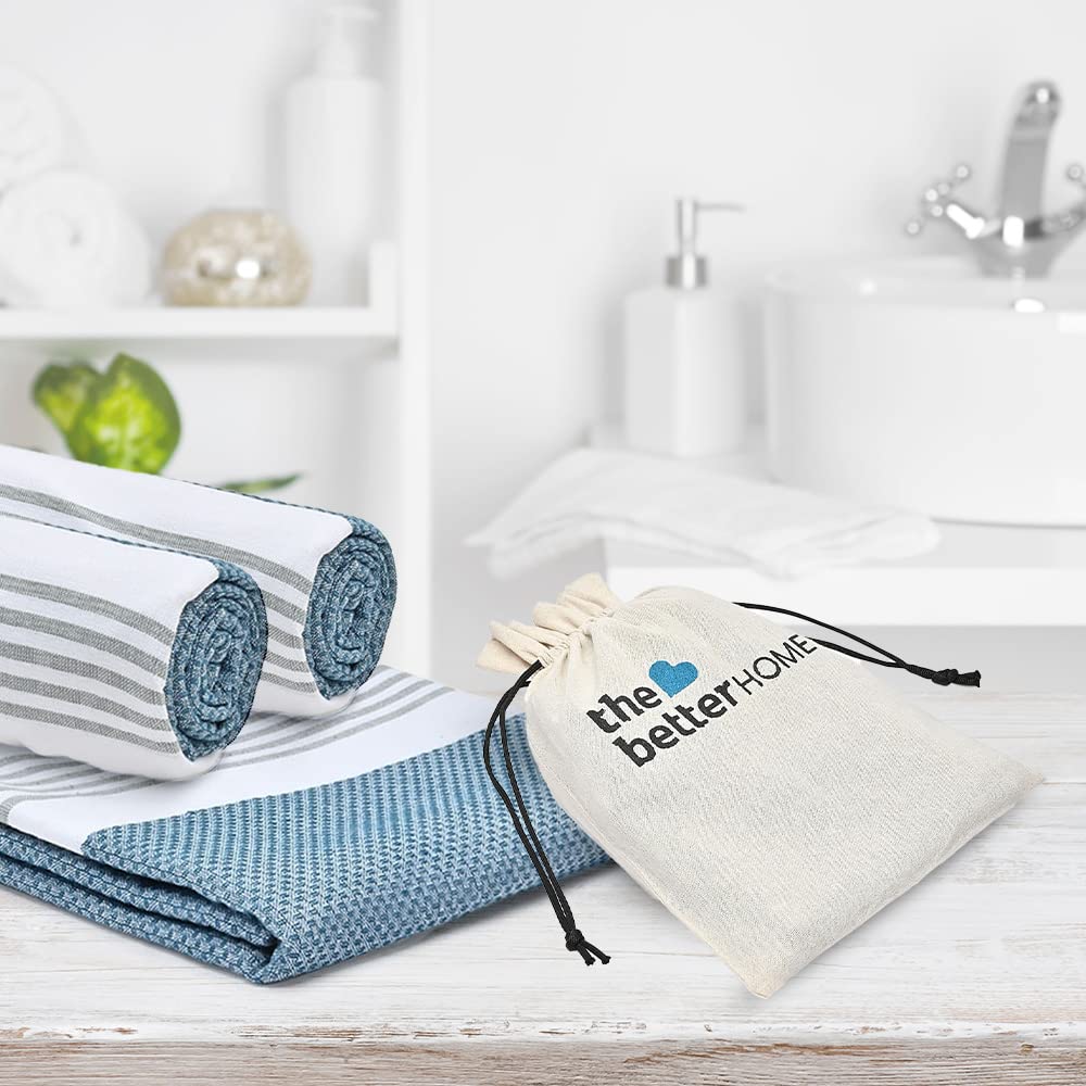 Pack of 3: Cotton Bath Towels - Soft, Anti-Odour, High Absorbency | Quick Dry, Hair Drying | 150cm x 75cm | Blue